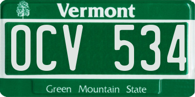 VT license plate OCV534
