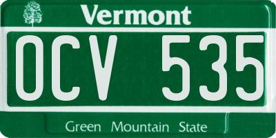 VT license plate OCV535