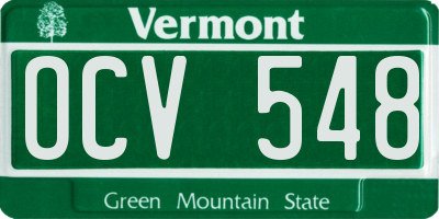 VT license plate OCV548