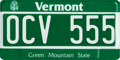 VT license plate OCV555