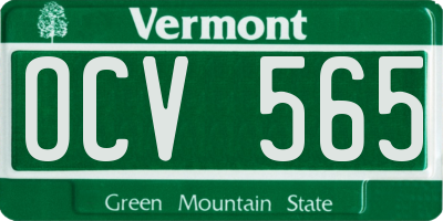 VT license plate OCV565