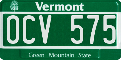 VT license plate OCV575