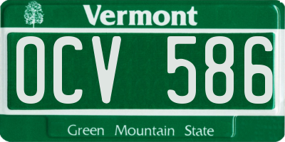 VT license plate OCV586