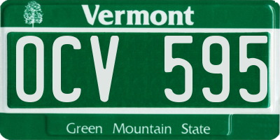 VT license plate OCV595