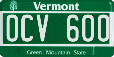 VT license plate OCV600