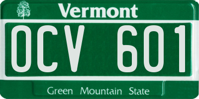 VT license plate OCV601