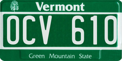 VT license plate OCV610