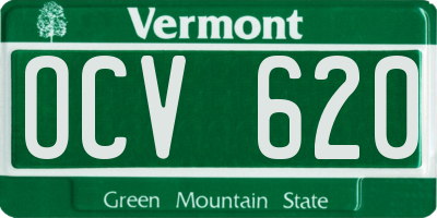 VT license plate OCV620