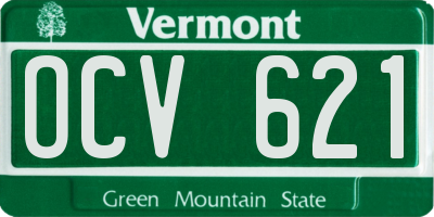 VT license plate OCV621