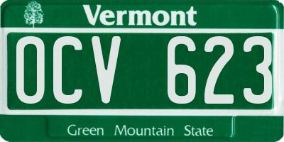 VT license plate OCV623