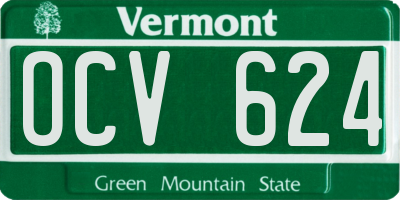 VT license plate OCV624