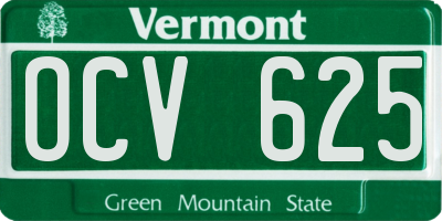 VT license plate OCV625