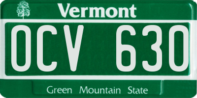 VT license plate OCV630