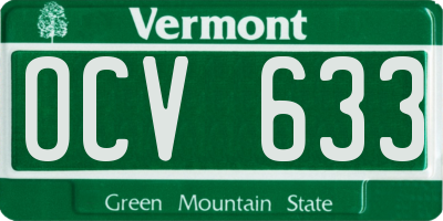 VT license plate OCV633