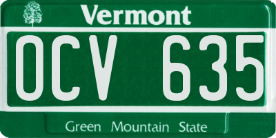 VT license plate OCV635