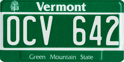 VT license plate OCV642