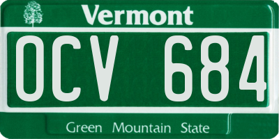 VT license plate OCV684