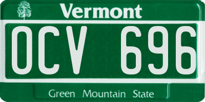 VT license plate OCV696