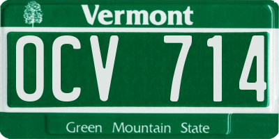 VT license plate OCV714