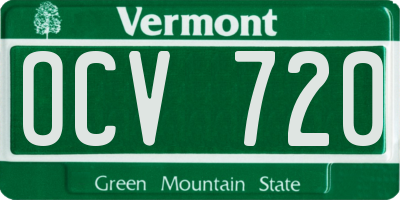 VT license plate OCV720