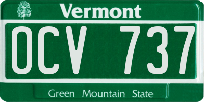 VT license plate OCV737