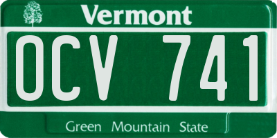 VT license plate OCV741