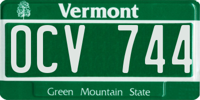 VT license plate OCV744