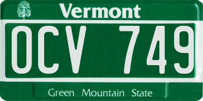 VT license plate OCV749