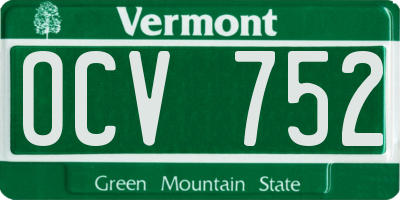 VT license plate OCV752