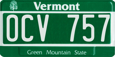 VT license plate OCV757