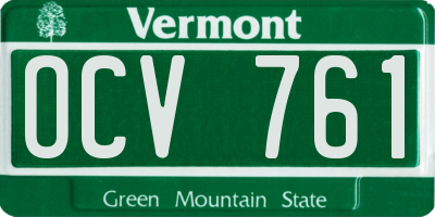 VT license plate OCV761