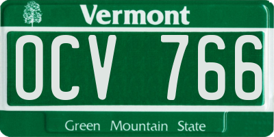 VT license plate OCV766