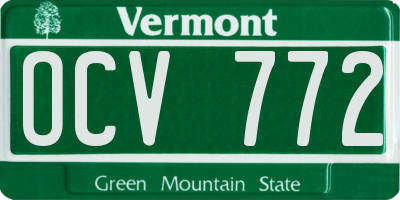 VT license plate OCV772