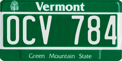 VT license plate OCV784