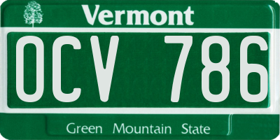 VT license plate OCV786