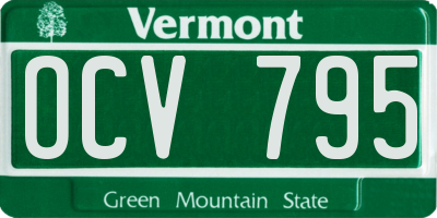 VT license plate OCV795