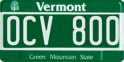 VT license plate OCV800