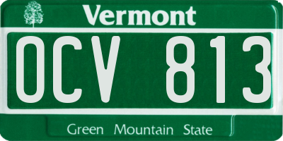 VT license plate OCV813