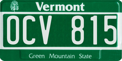VT license plate OCV815