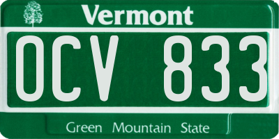 VT license plate OCV833