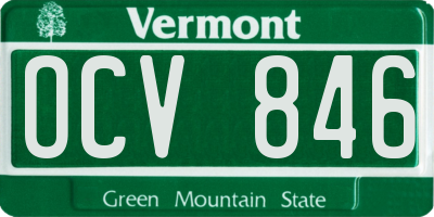 VT license plate OCV846