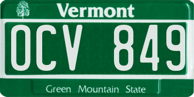 VT license plate OCV849