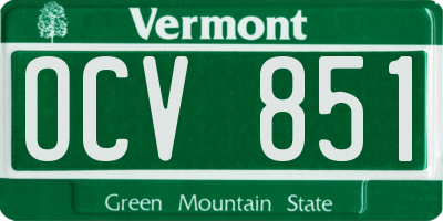VT license plate OCV851