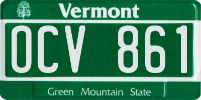 VT license plate OCV861