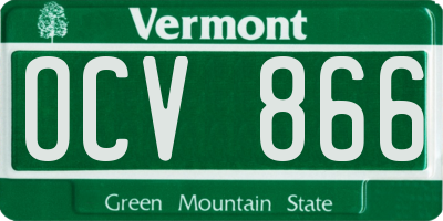 VT license plate OCV866