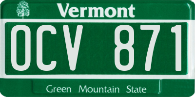 VT license plate OCV871