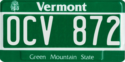 VT license plate OCV872
