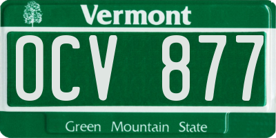 VT license plate OCV877