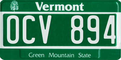 VT license plate OCV894