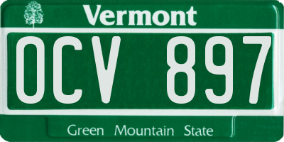 VT license plate OCV897